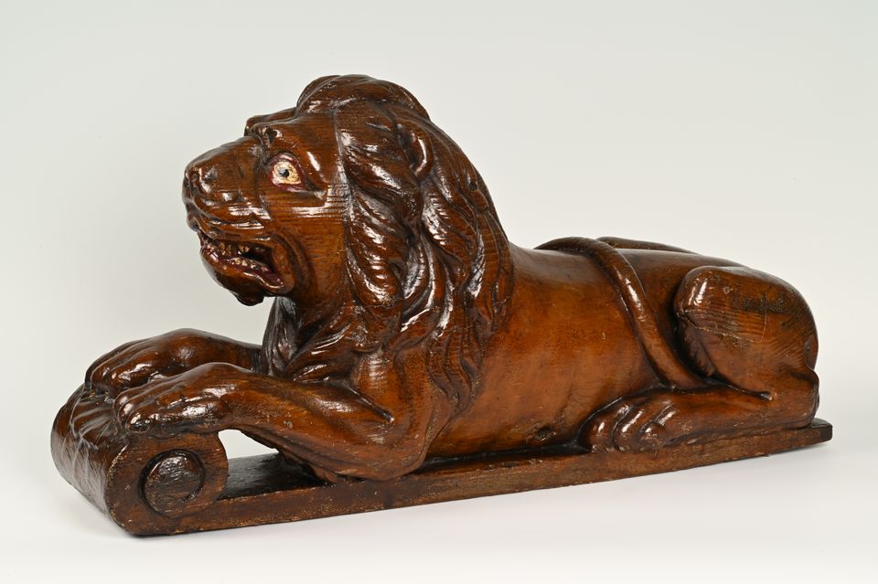 LION,  wooden statue for on the rudder at the stern of a wooden ship. - image 2