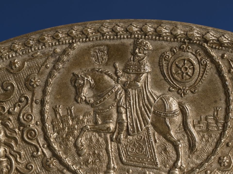 A pewter relief plate - image 3