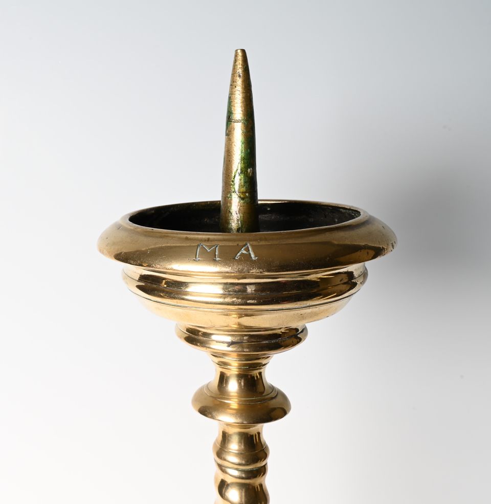 A large pair of bronzse candlestick - image 4