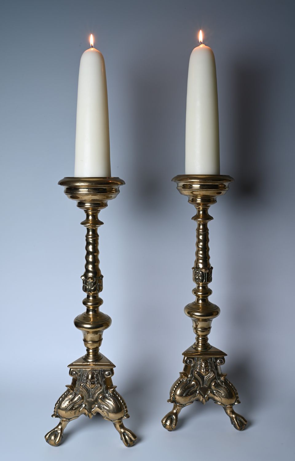 A large pair of bronzse candlestick - image 5