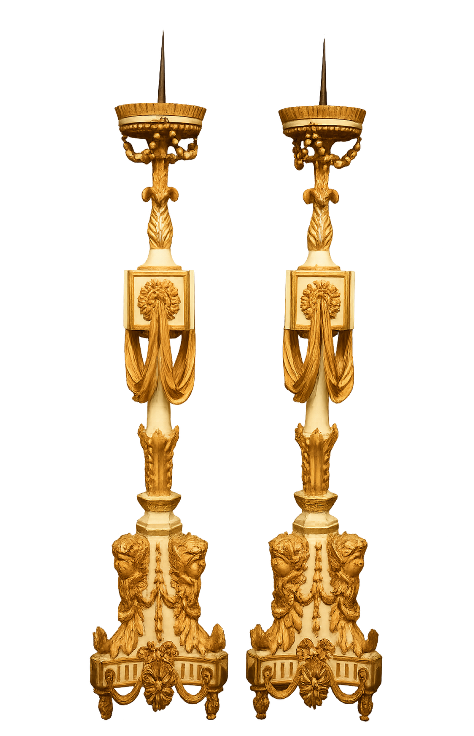 Pair of Louis XVI Giltwood Torchères - image 2