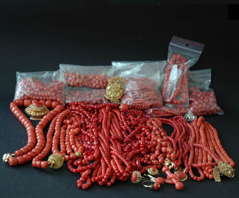 Antiek bloedkoraal collier - afbeelding 5