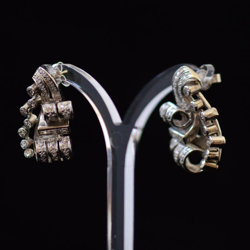 1940s Platinum earrings - image 3