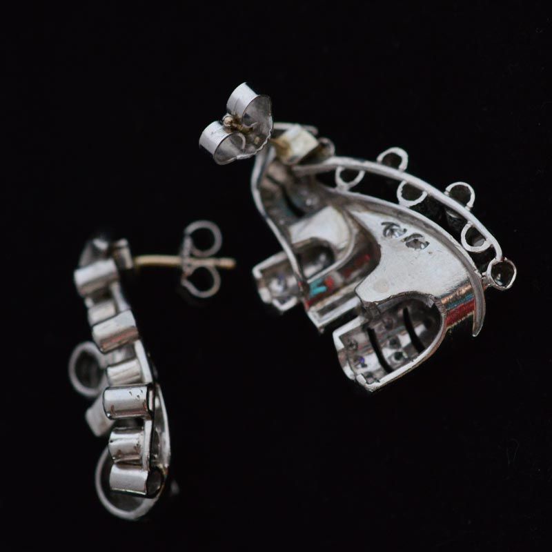 1940s Platinum earrings - image 4