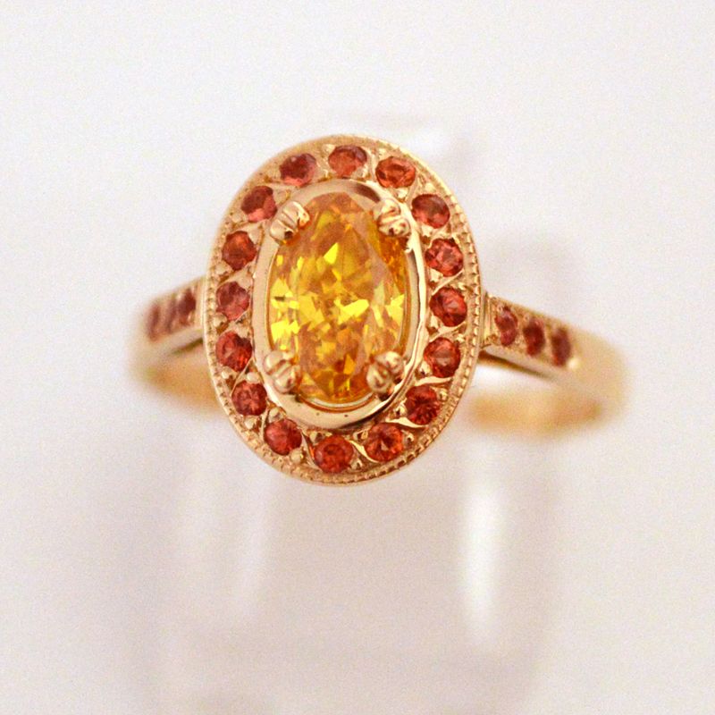 Fancy colour diamond ring - afbeelding 2