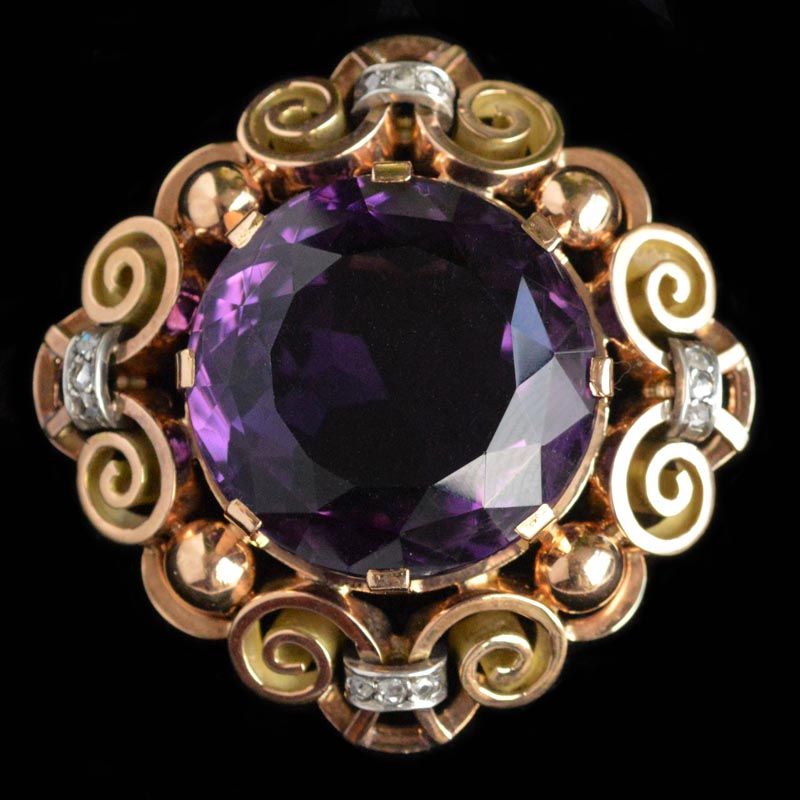 59 ct. Amethist broche - afbeelding 2