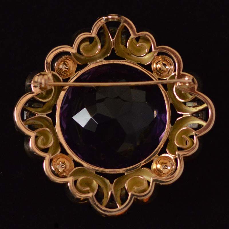 59 ct. Amethist broche - afbeelding 3