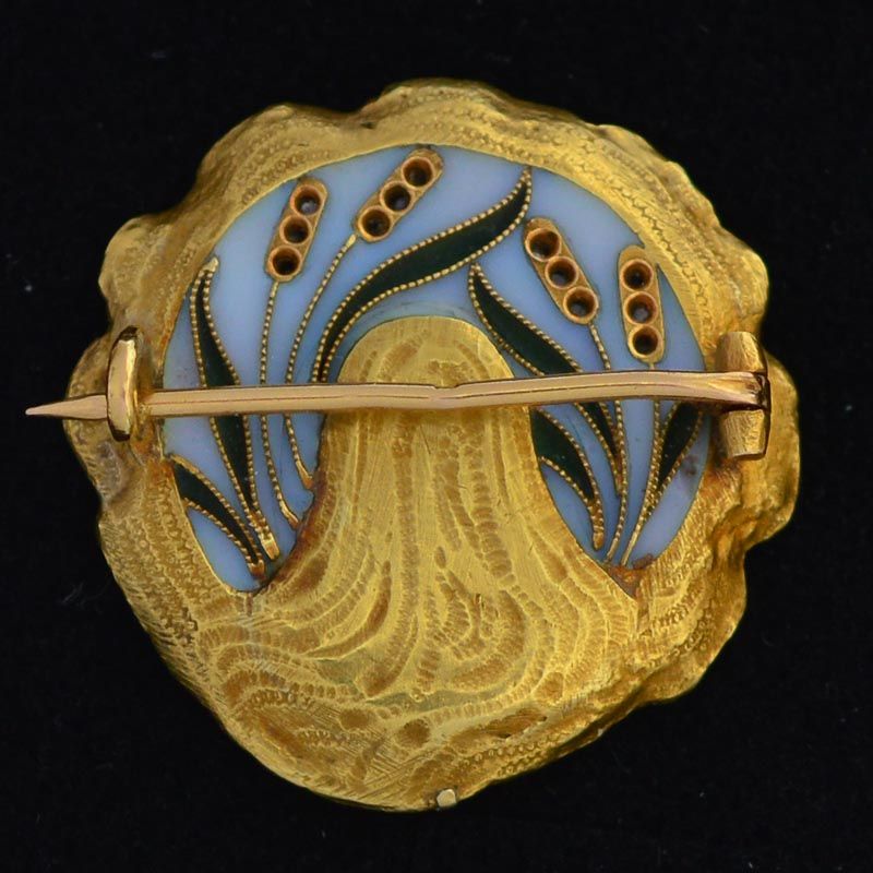 Art Nouveau venster emaille broche - afbeelding 2