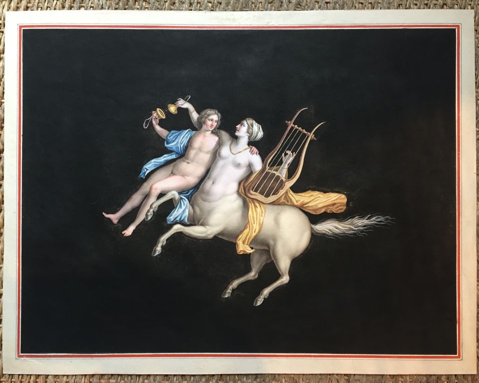 Maestri: Grand Tour gouache of Centaur of the Villa Cicero - image 3