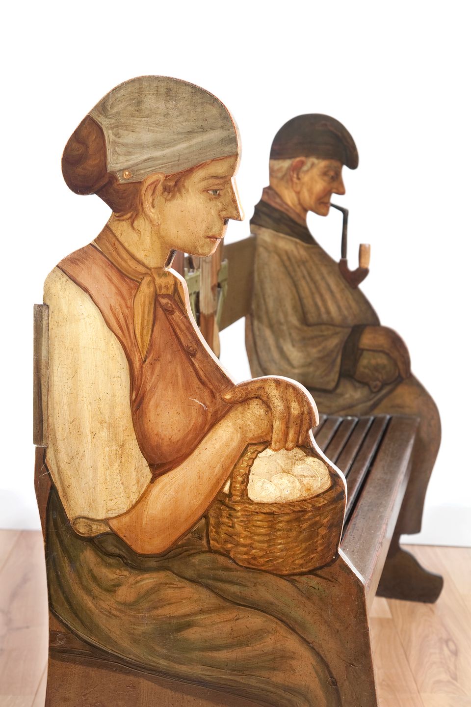 A Dutch provincial polychrome painted hall bench Farmer - image 4
