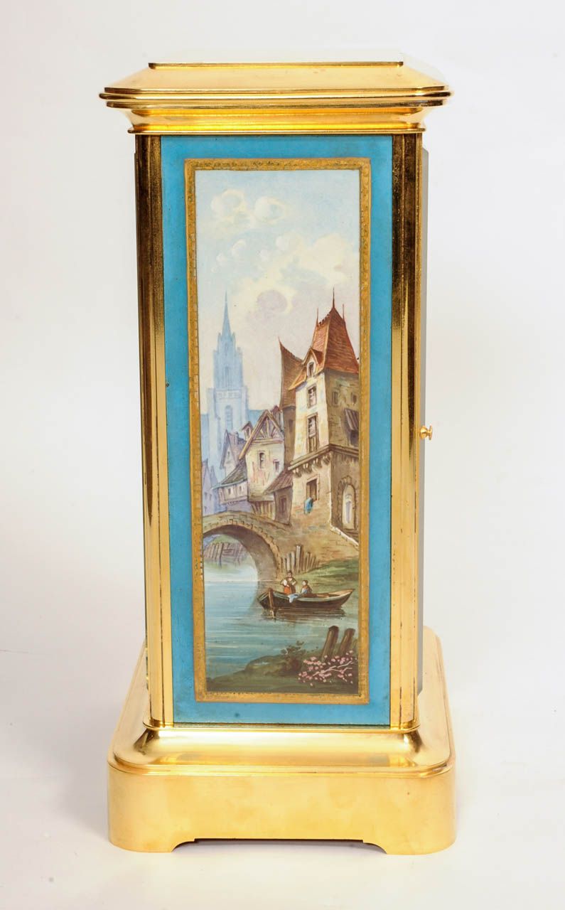 An attractive French brass Sèvres porcelain mounted mantel clock with perpetual calendar, circa 1880 - image 2