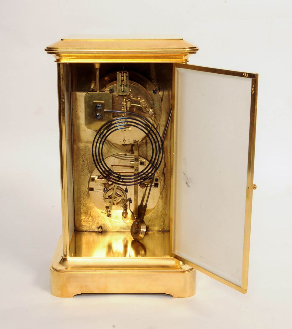 An attractive French brass Sèvres porcelain mounted mantel clock with perpetual calendar, circa 1880 - image 6