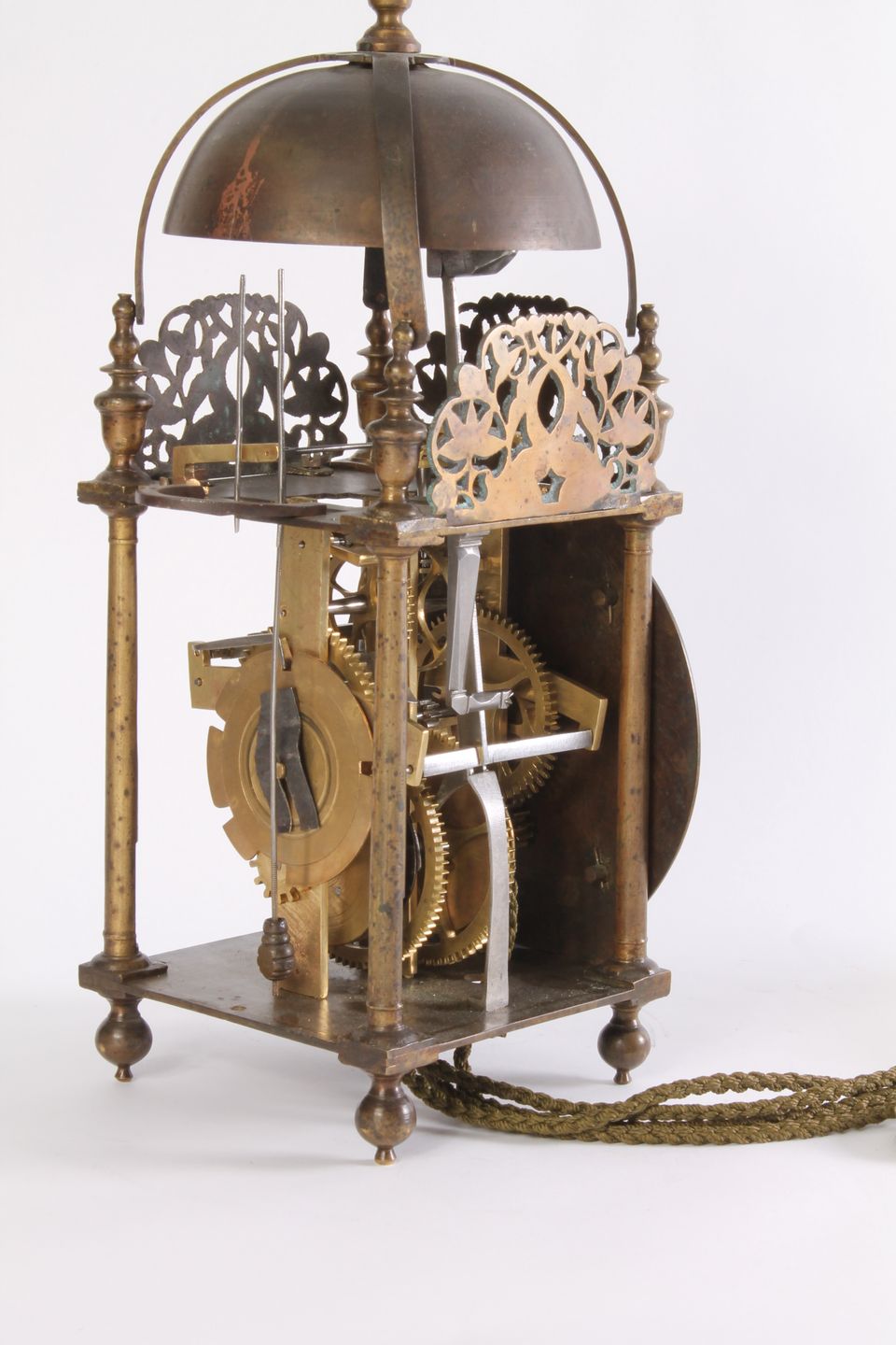 An early English brass engraved Italian striking lantern clock, by John Pleydell, circa 1675 - image 3