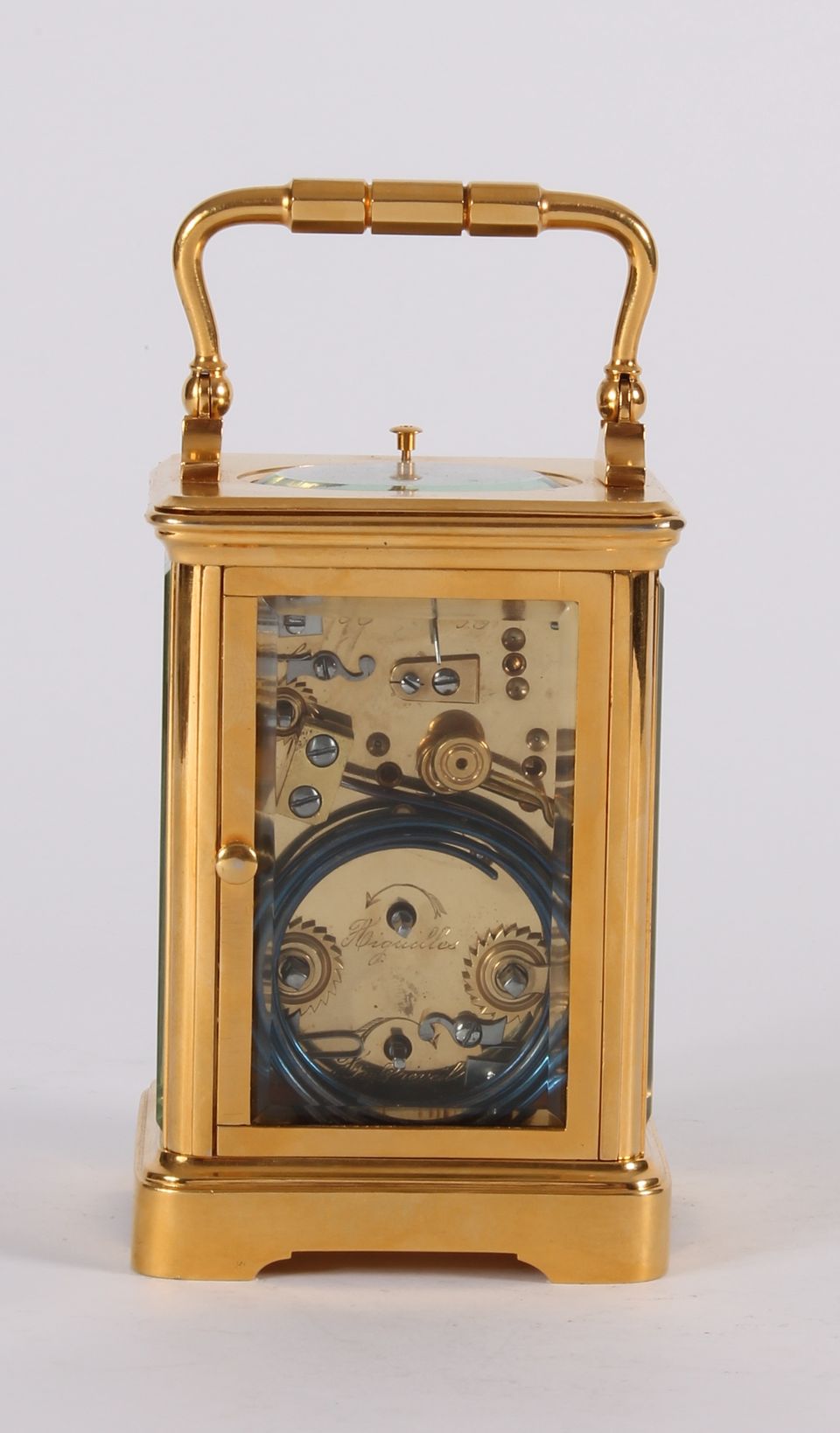 A French gilt brass quarter repeating alarm carriage timepiece circa 1880 - image 4