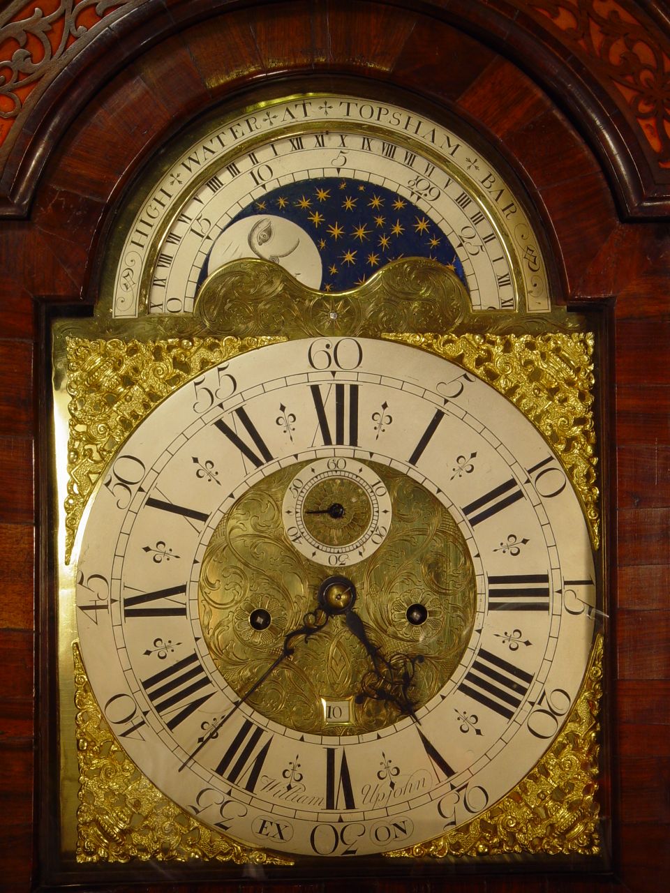 A good and attractive English walnut longcase clock with moonphase, by William Upjohn, circa 1730 - image 3