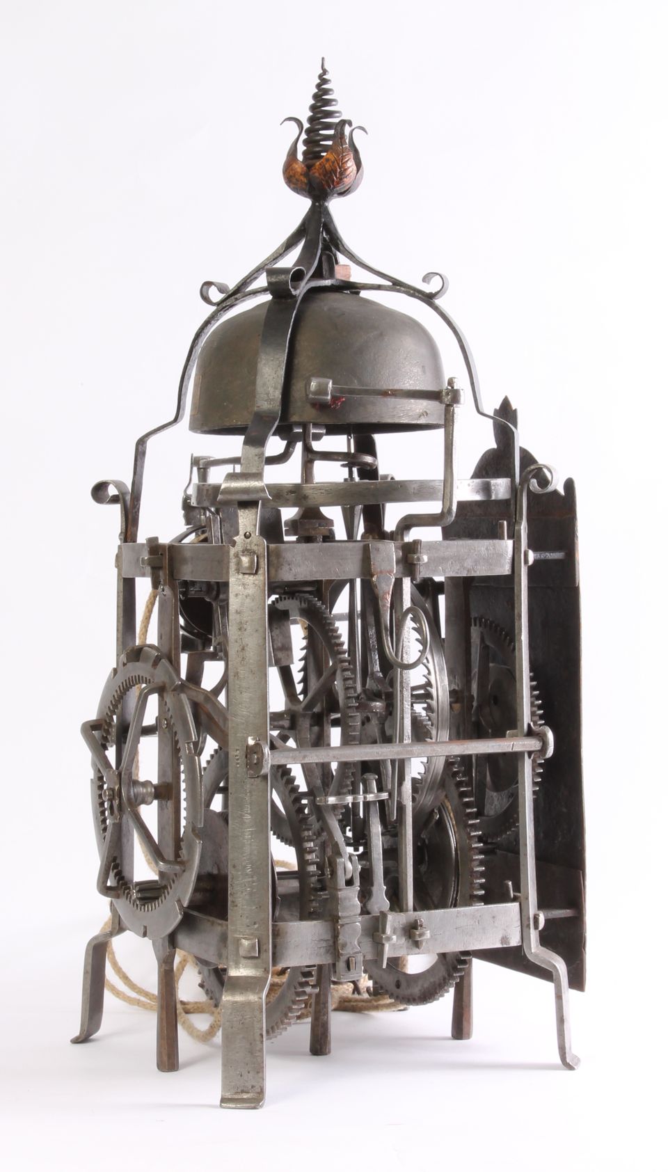 A South-German iron striking renaissance chamber clock with alarm, dated 1608 - image 2