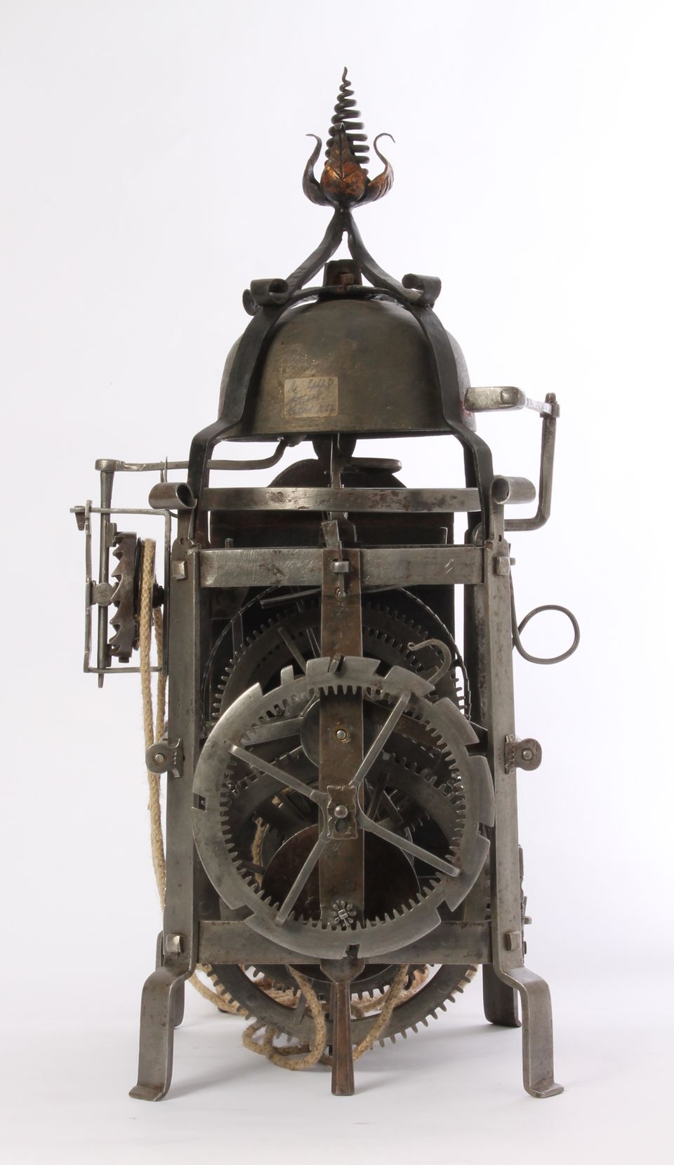 A South-German iron striking renaissance chamber clock with alarm, dated 1608 - image 4