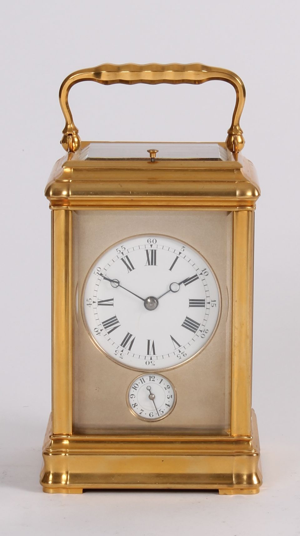 Een fraaie Franse verguld messing reiswekker met kwartierrepetitie, door Margaine, circa 1870 - afbeelding 3