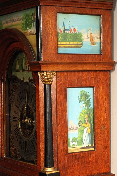 Een zeldzame kleine Friese eiken Burgemeester staartklok, gedateerd 1836 - afbeelding 4
