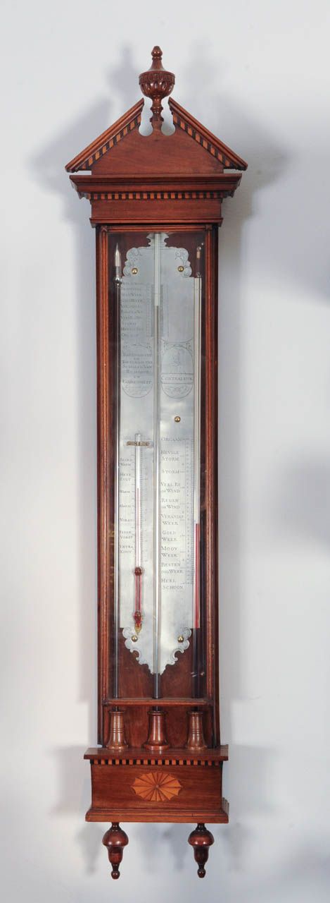 A good Dutch Louis XVI mahogany inlaid 'bakbarometer', by Zaveri Ori, circa 1800 - image 2