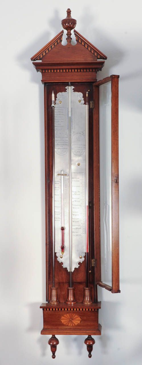 A good Dutch Louis XVI mahogany inlaid 'bakbarometer', by Zaveri Ori, circa 1800 - image 3