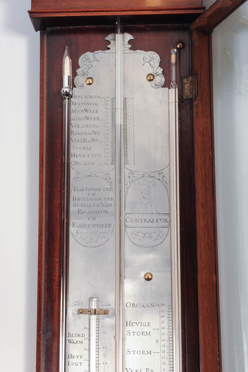 A good Dutch Louis XVI mahogany inlaid 'bakbarometer', by Zaveri Ori, circa 1800 - image 4