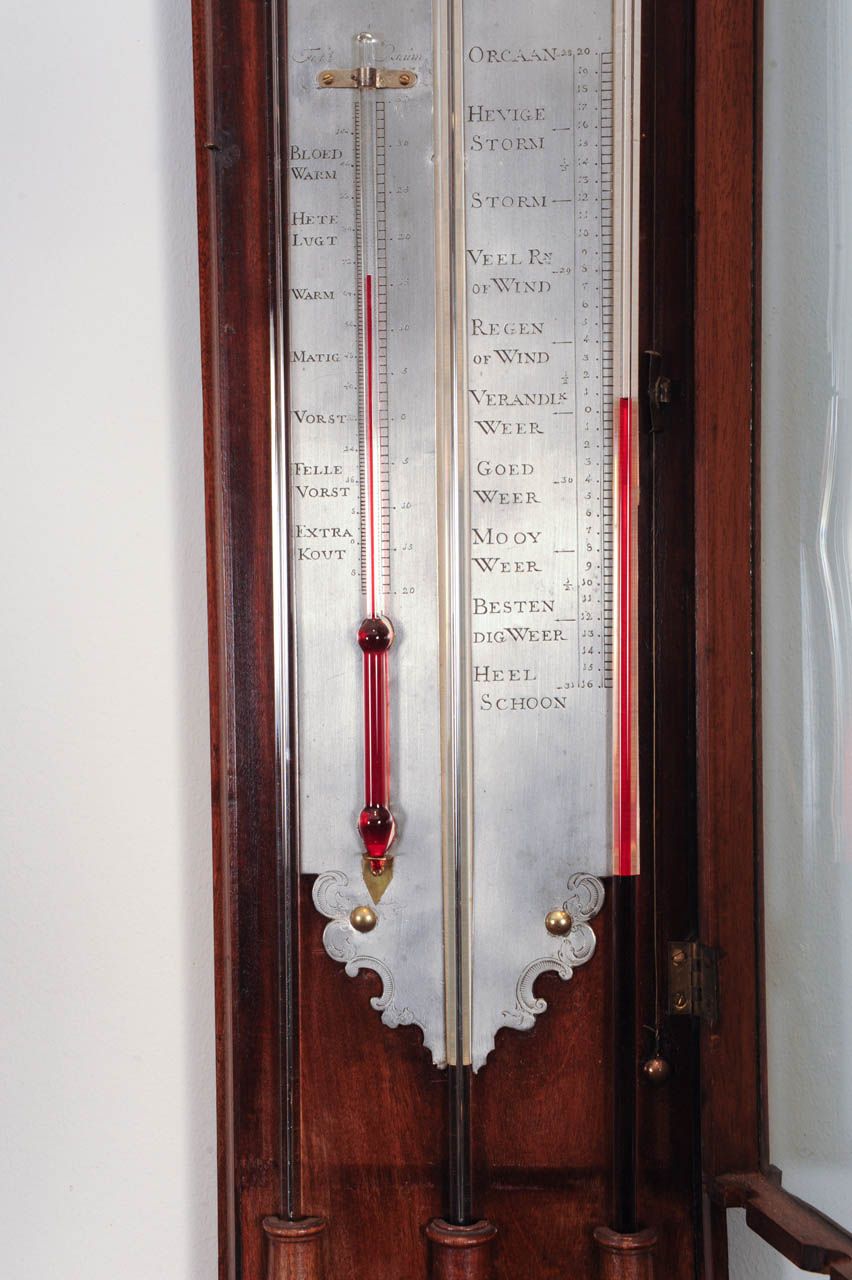 A good Dutch Louis XVI mahogany inlaid 'bakbarometer', by Zaveri Ori, circa 1800 - image 5