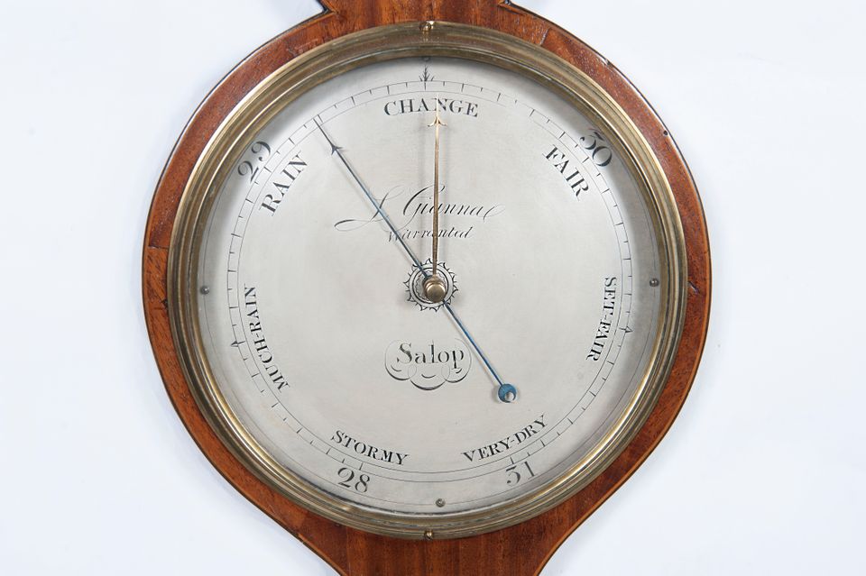 A good English mahogany inlaid wheelbarometer by L. Giannal Salop, circa 1820. - image 6
