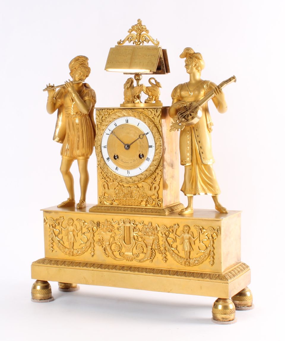 A good French Charles X ormolu sculptural mantel clock, circa 1825. - image 2