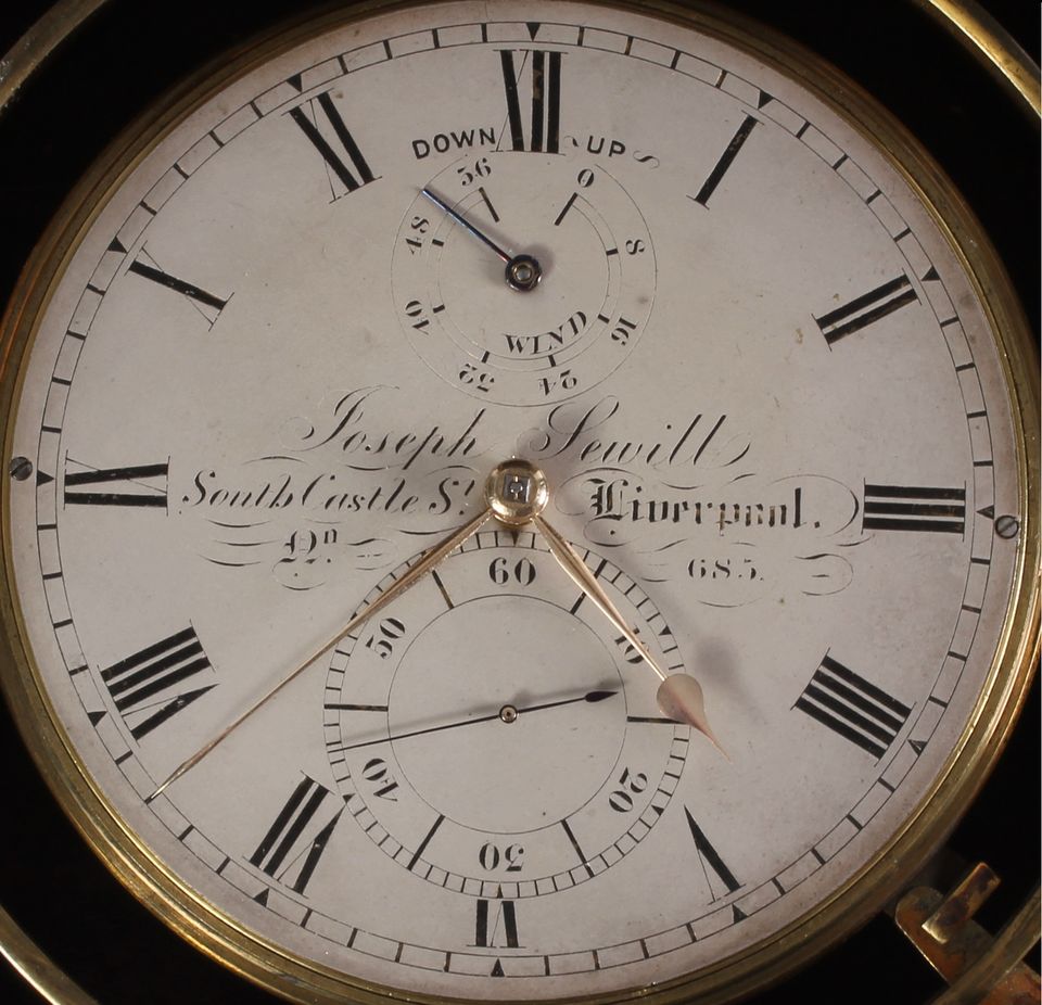 Een Engelse palissander 56-uurs chronometer, door Joseph Sewill, omsteeks 1870 - afbeelding 5