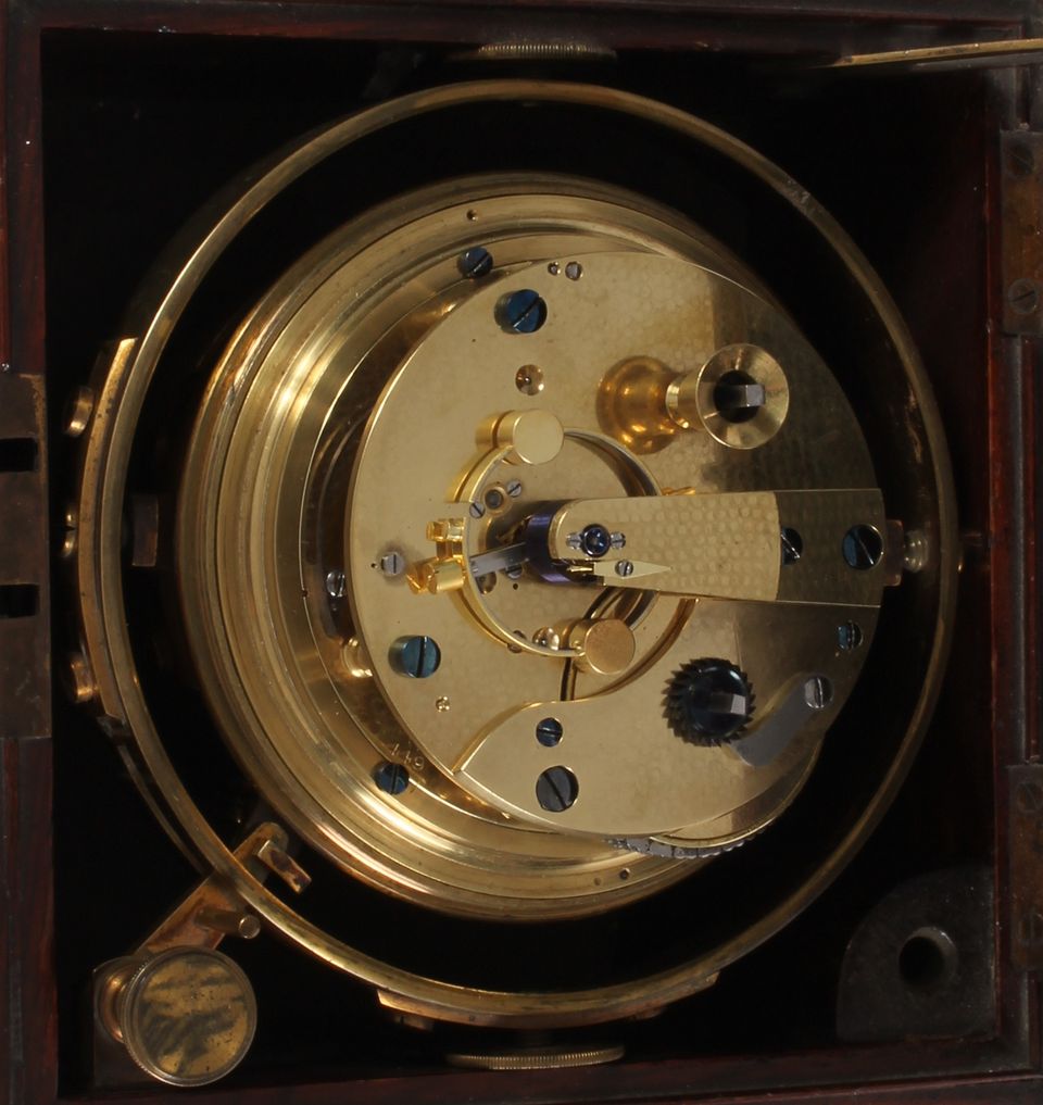 Een Engelse palissander 56-uurs chronometer, door Joseph Sewill, omsteeks 1870 - afbeelding 6