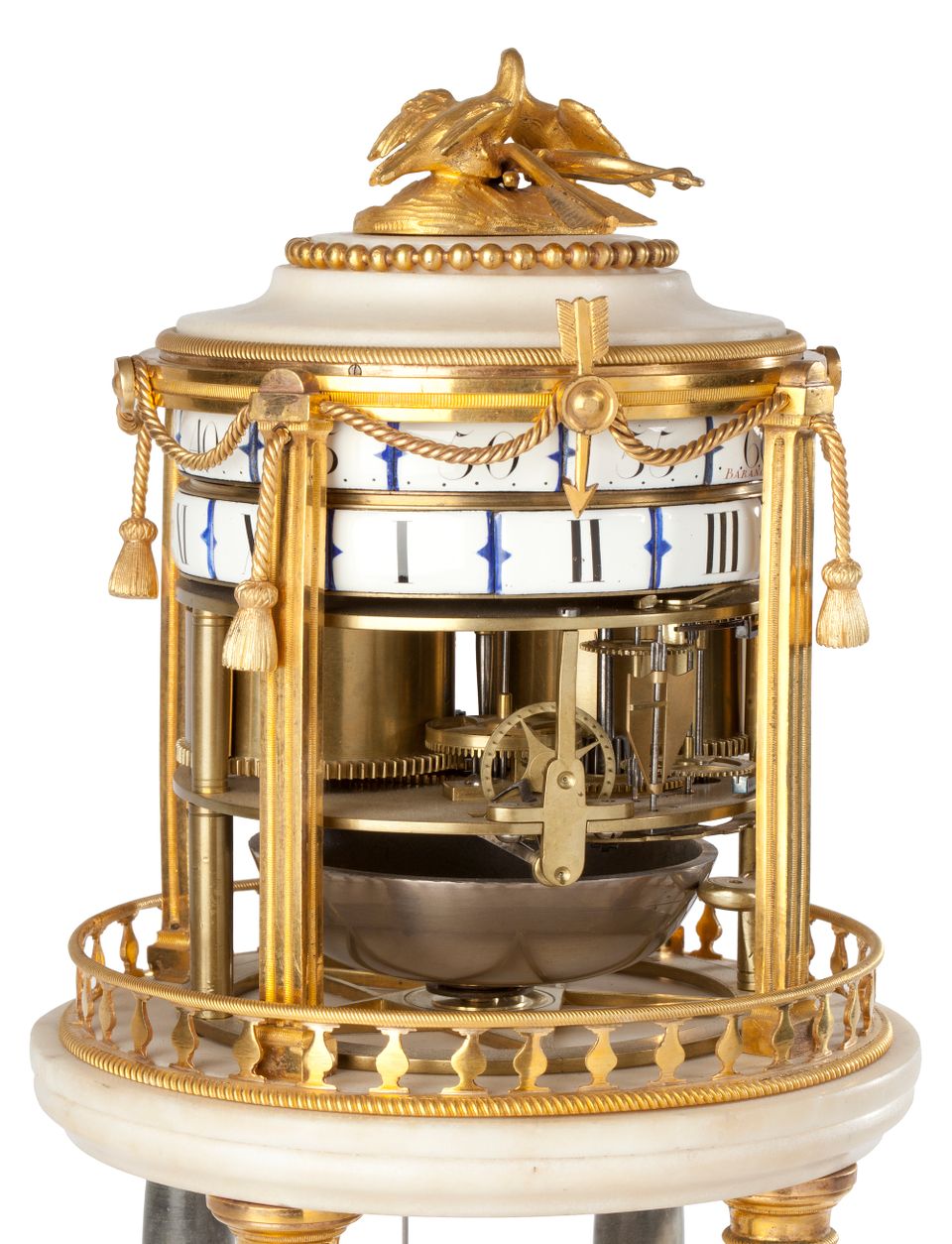 An attractive French Louis XVI ormolu and marble 'cercles tournants' mantel clock, by Barancourt, circa 1780 - image 3