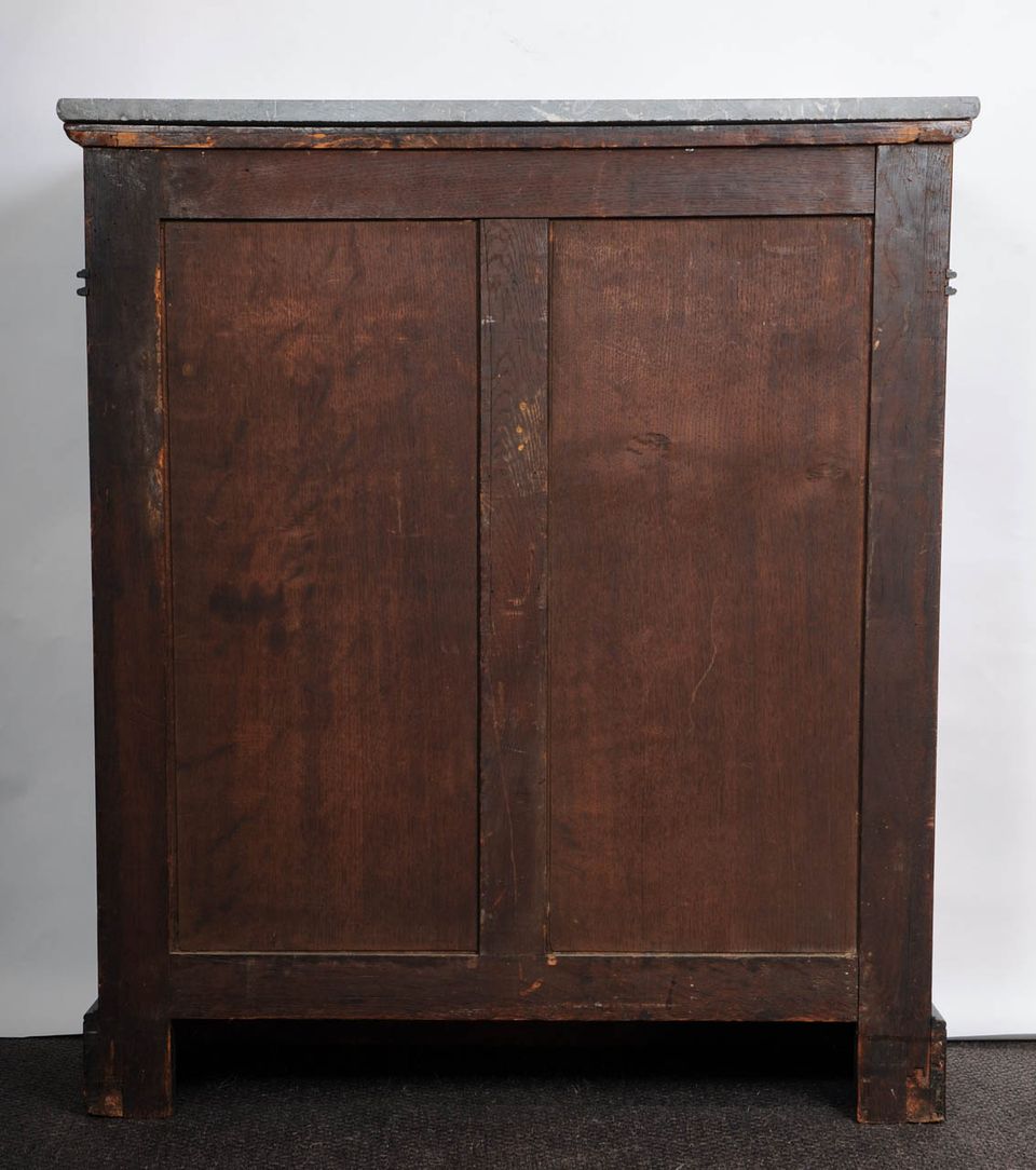 A French late Empire mahogany wall cupboard with marble top, circa 1840 - image 9