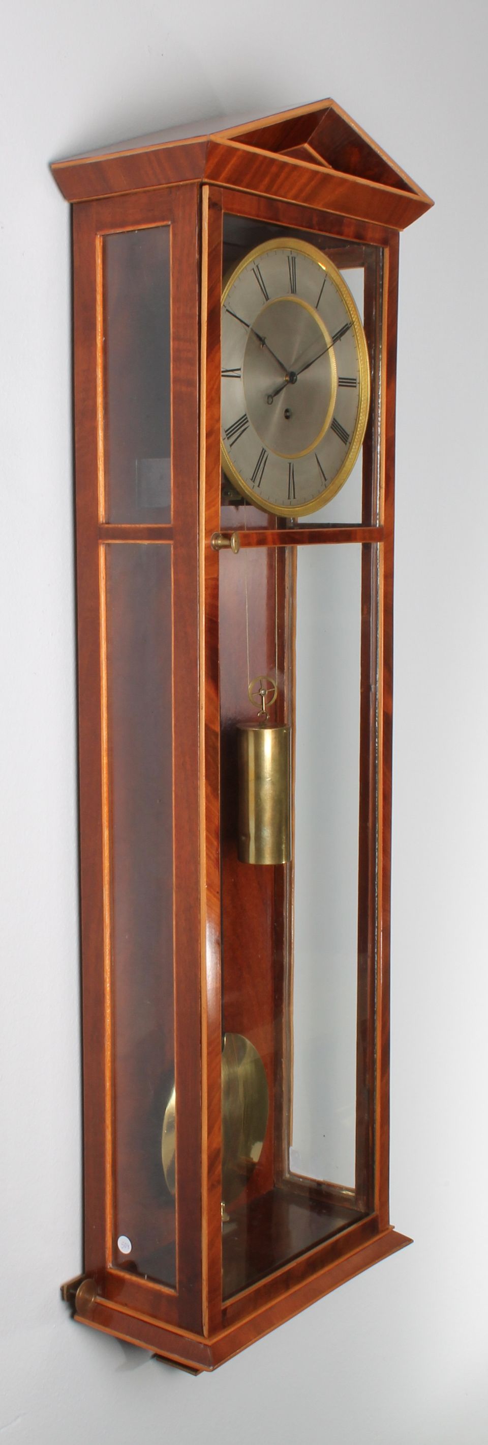 A good Austrian mahogany inlaid 'Dachluhr' regulator timepiece, circa 1840. - image 3