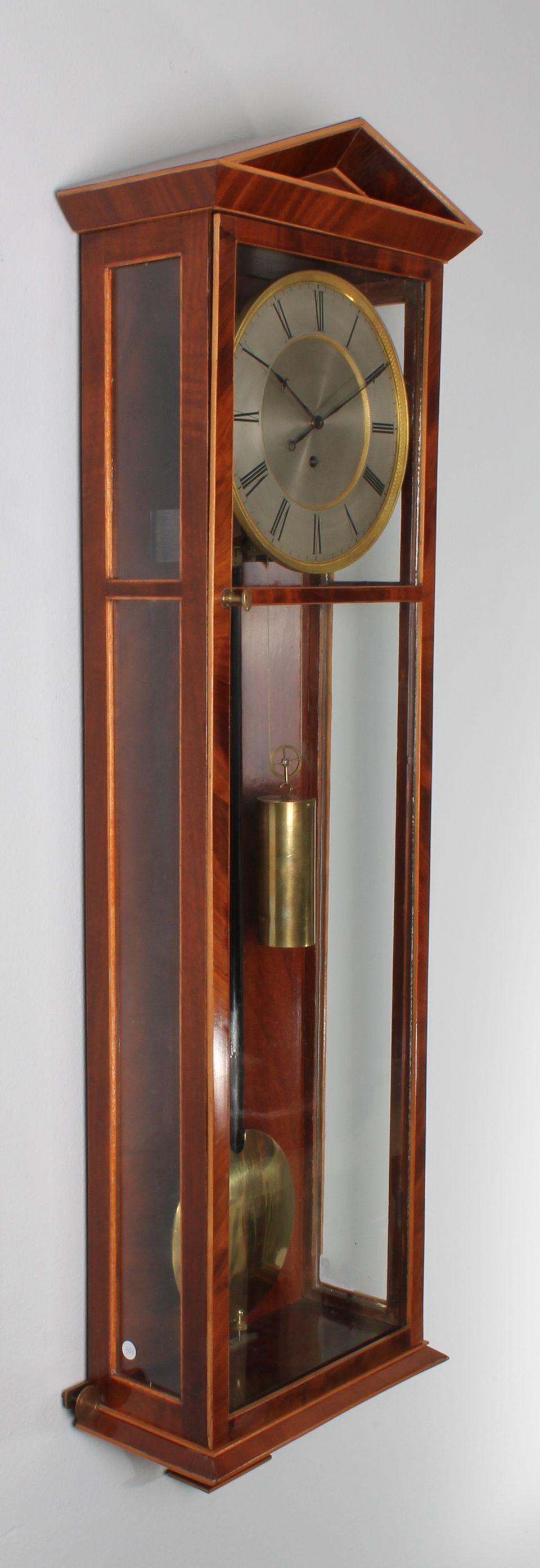 A good Austrian mahogany inlaid 'Dachluhr' regulator timepiece, circa 1840. - image 2