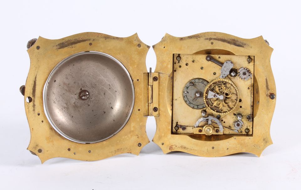 A small horizontal alarm table clock with push repeat, by P.I. Radzinski, circa 1750 - image 3