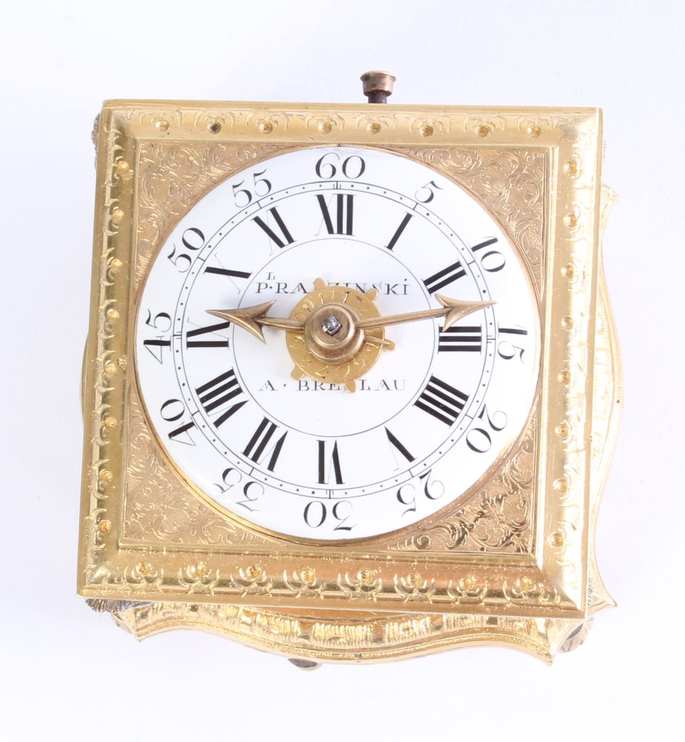 A small horizontal alarm table clock with push repeat, by P.I. Radzinski, circa 1750 - image 5
