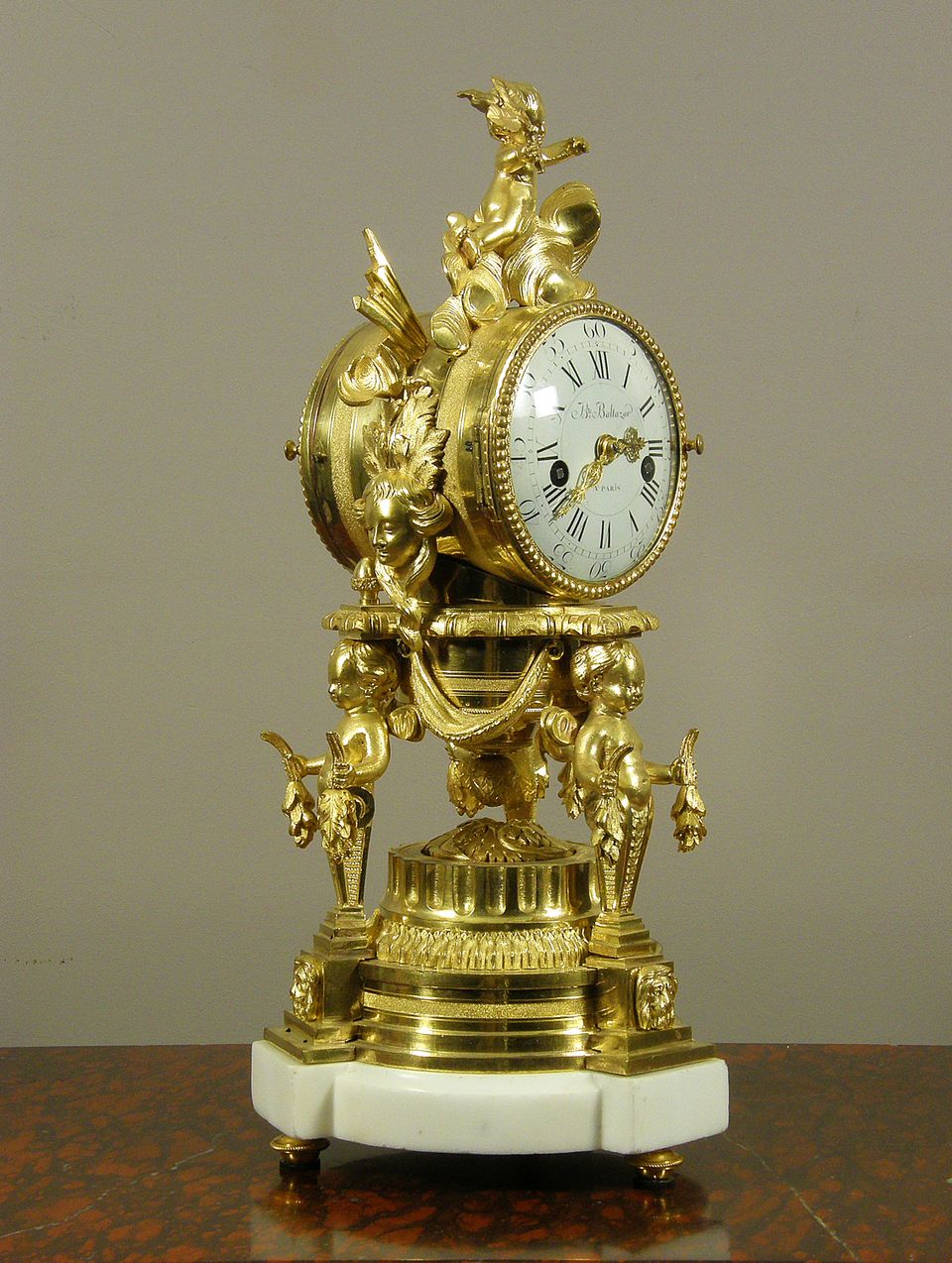 An attractive French Louis XVI ormolu sculptural mantel clock J B Balthazar, circa 1770 - image 2