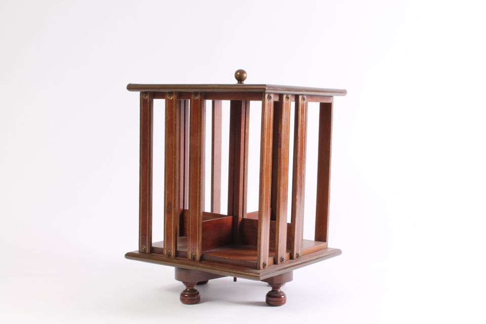 A small English brass inlaid mahogany revolving bookcase, circa 1880. - image 4
