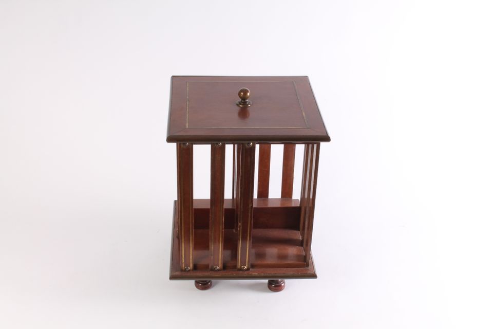 A small English brass inlaid mahogany revolving bookcase, circa 1880. - image 5