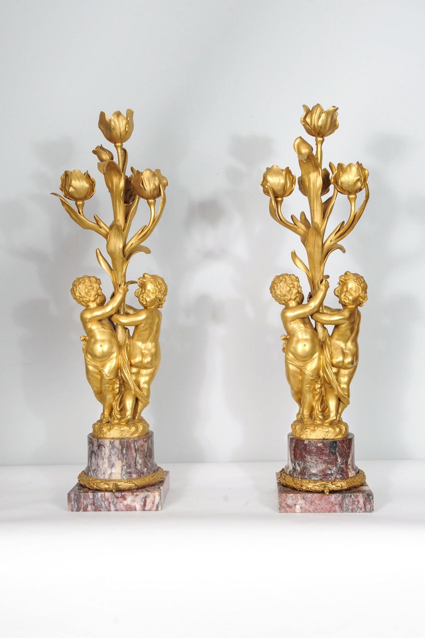 A pair of large gilt bronze and marble figural lamps attributed to E.F. Caldwell, circa 1900 - image 9