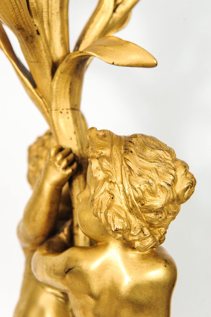 A pair of large gilt bronze and marble figural lamps attributed to E.F. Caldwell, circa 1900 - image 4