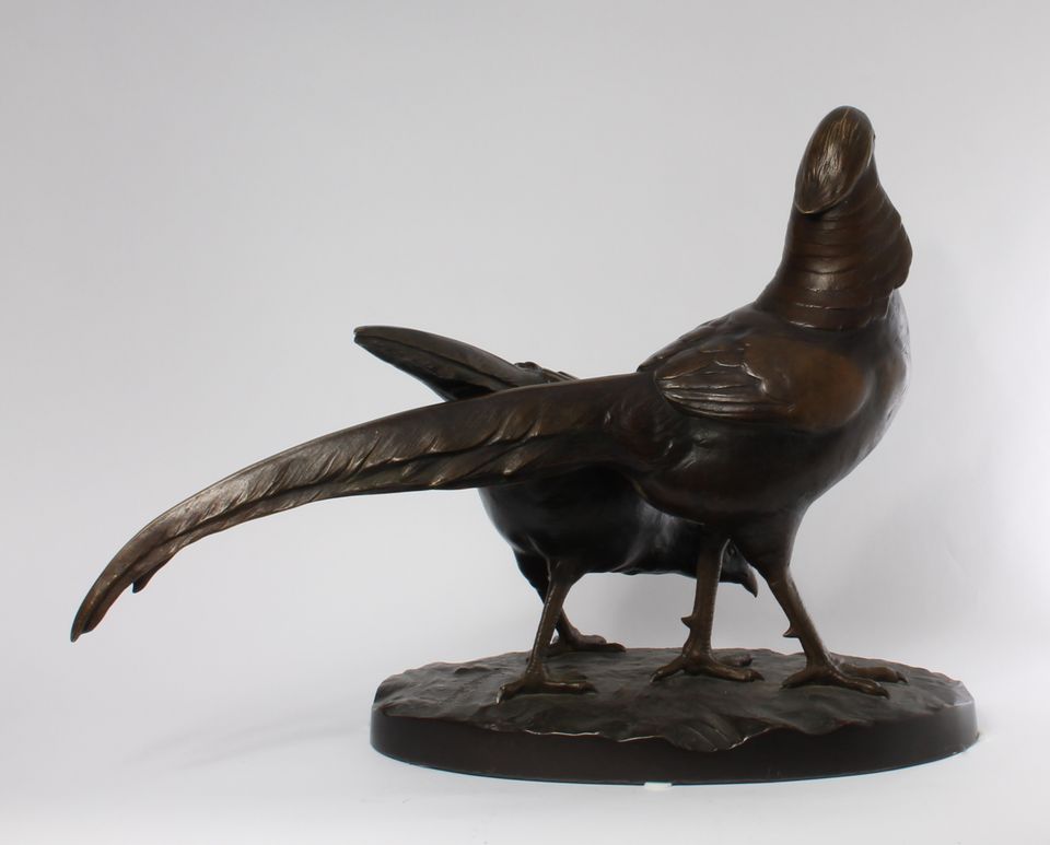 A pair of pheasants, patinated bronze by Julius Schmidt Felling (1895-1930) - image 3