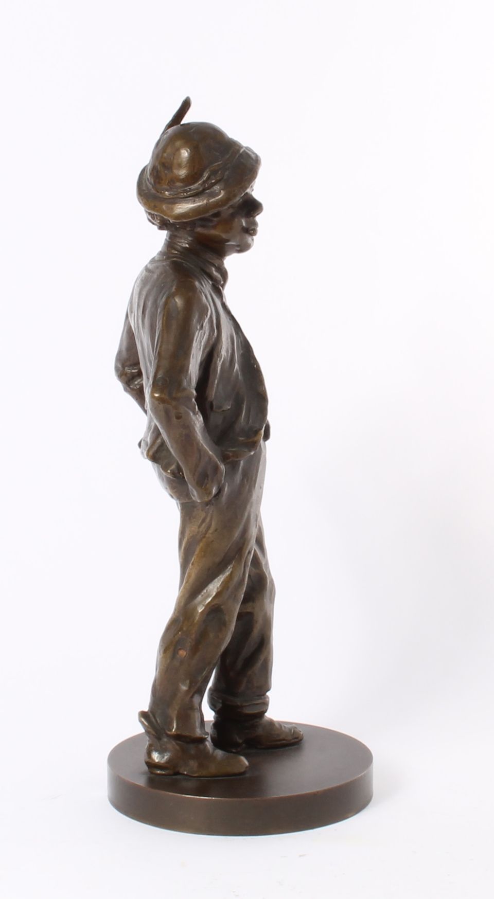'walking peasant', lost wax patinated bronze sculpture, circa 1900. - image 4