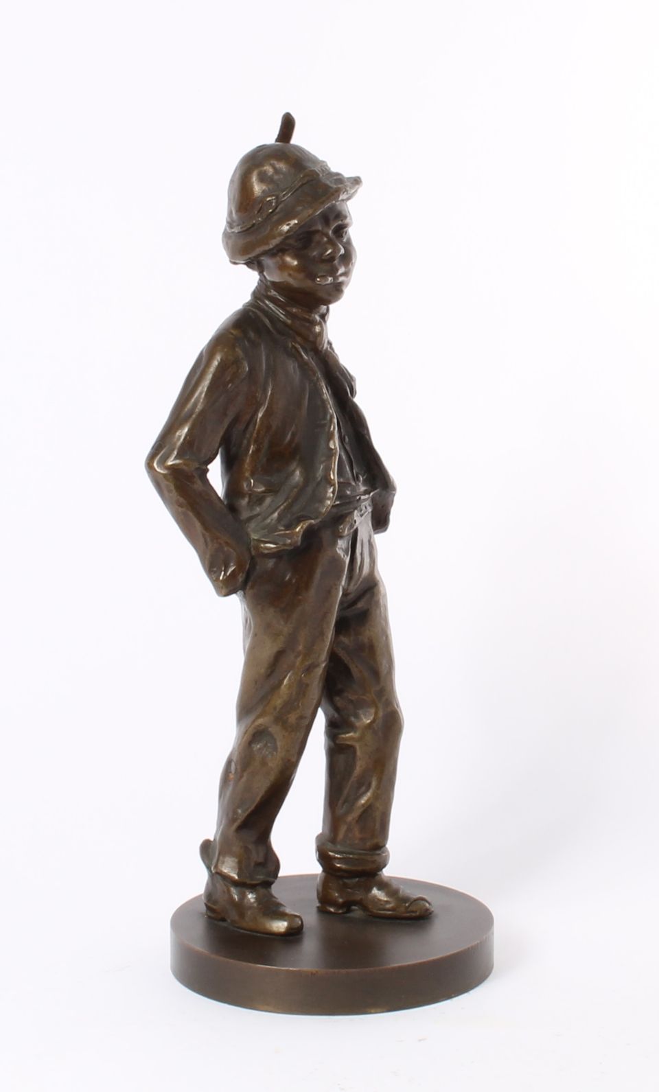 'walking peasant', lost wax patinated bronze sculpture, circa 1900. - image 5