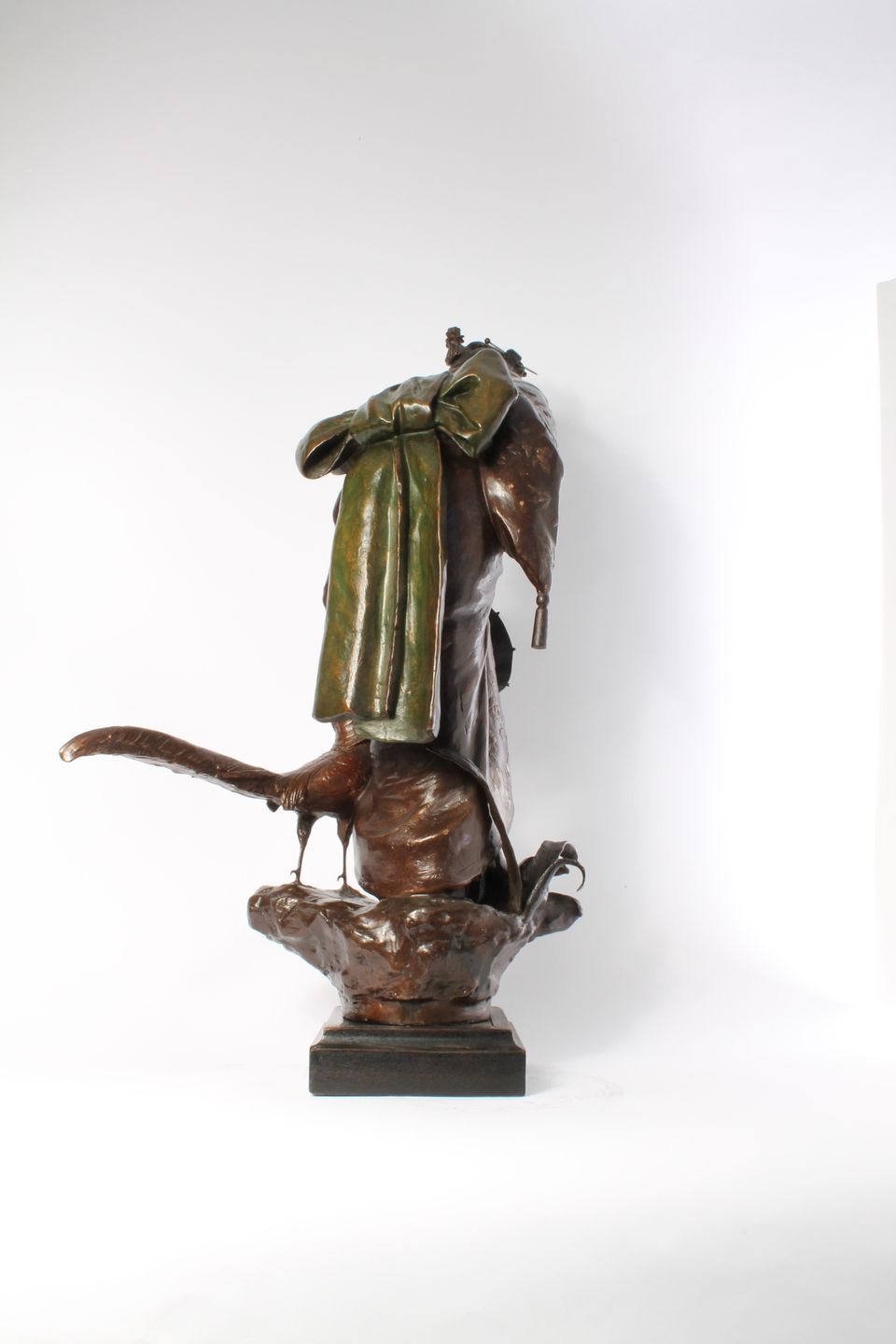 A rare and attractive French bronze patinated metal sculptural 'Oriental' timepiece, circa 1880. - image 2