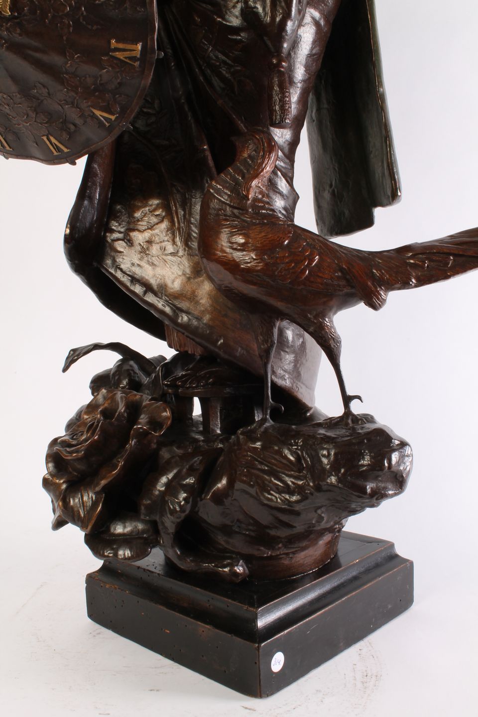 A rare and attractive French bronze patinated metal sculptural 'Oriental' timepiece, circa 1880. - image 8