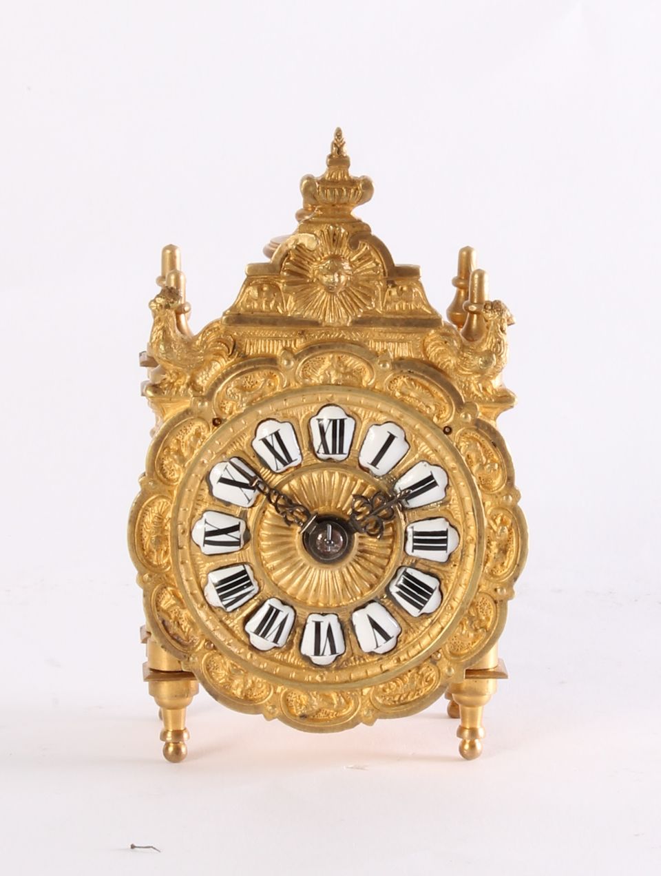 A miniature French Regence-style gilt brass table timepiece, circa 1870. - image 3