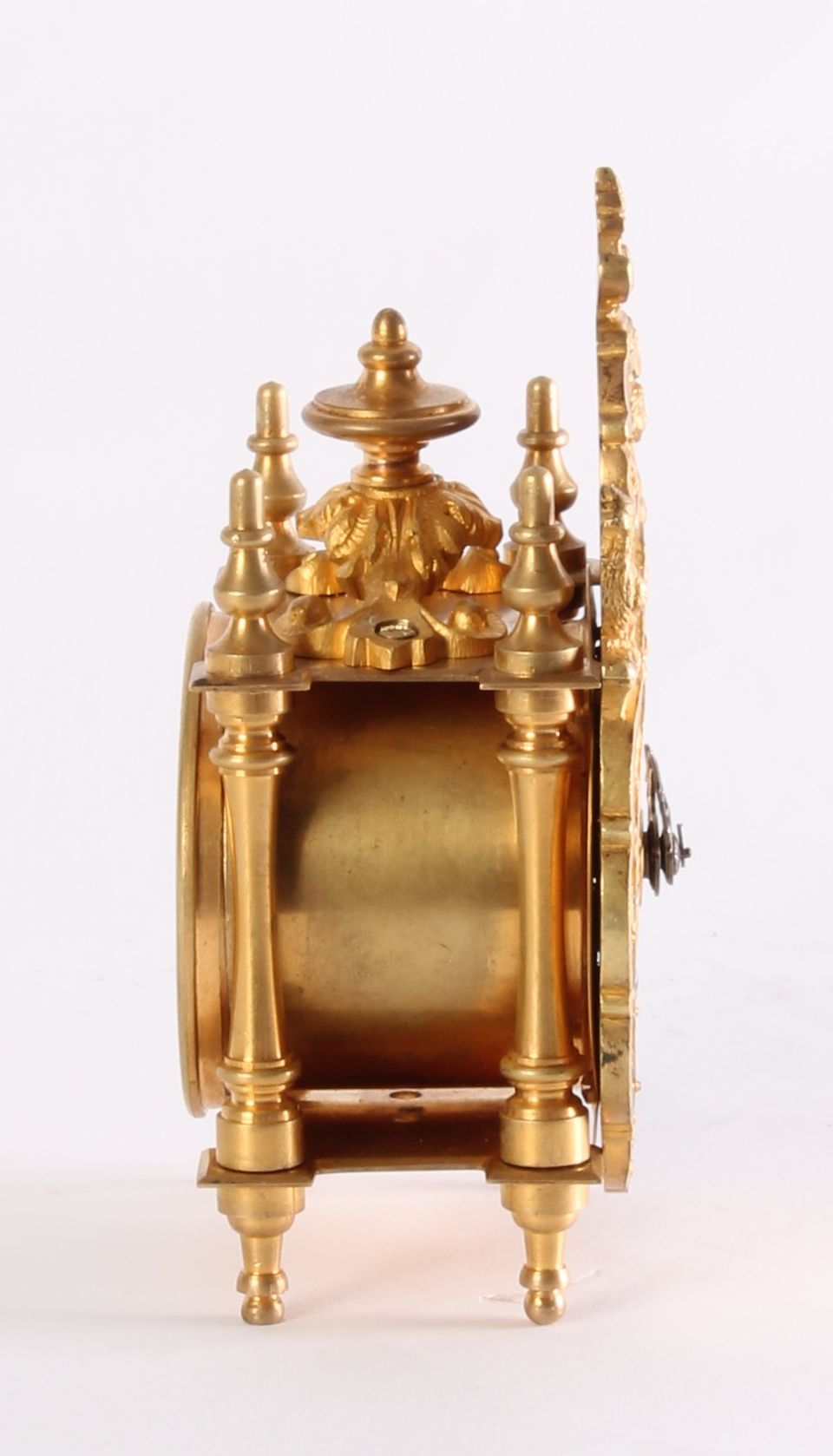 A miniature French Regence-style gilt brass table timepiece, circa 1870. - image 2