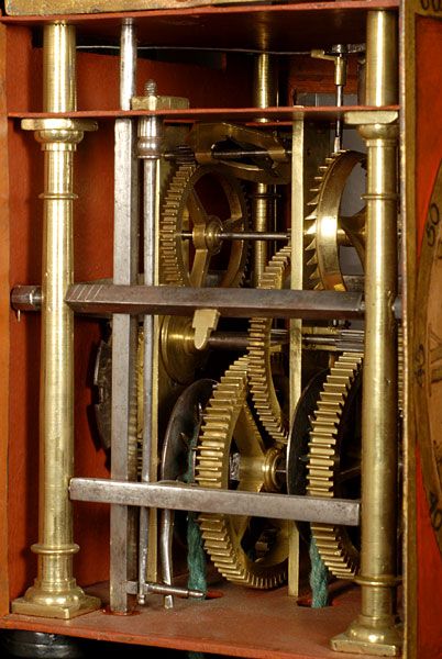 Een goede veelkleurige Gelderse stoelklok, door Goslink Ruempol, 1746 - afbeelding 4